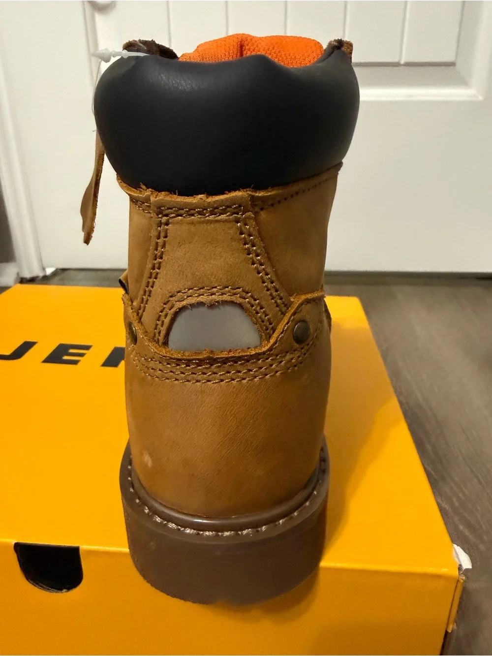 Men's Brown Genuine Leather Lace-Up Work Boots by